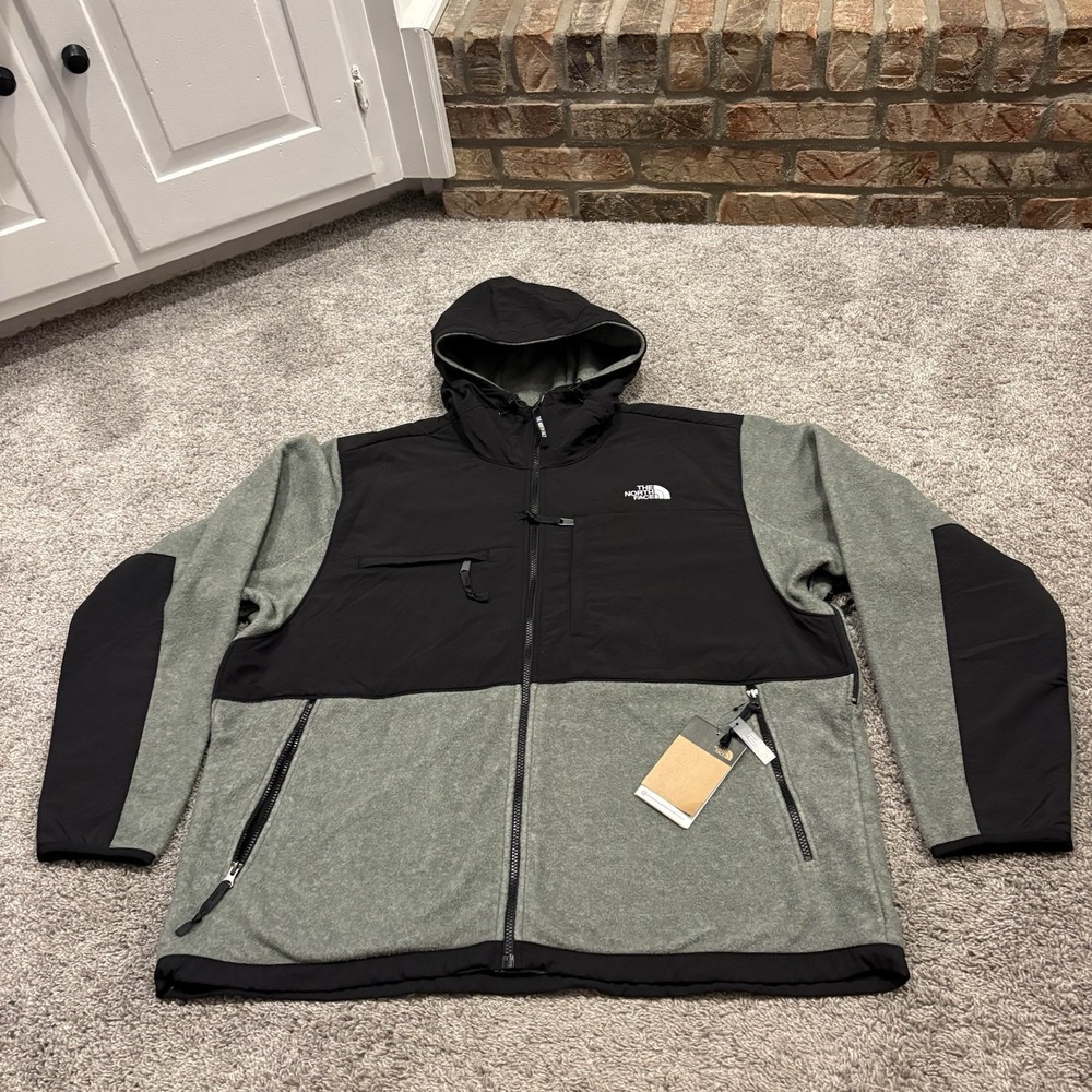 NEW North Face Mens 2XL Retro Denali Hoodie Fleece Jacket TNF BLACK / Gray $220